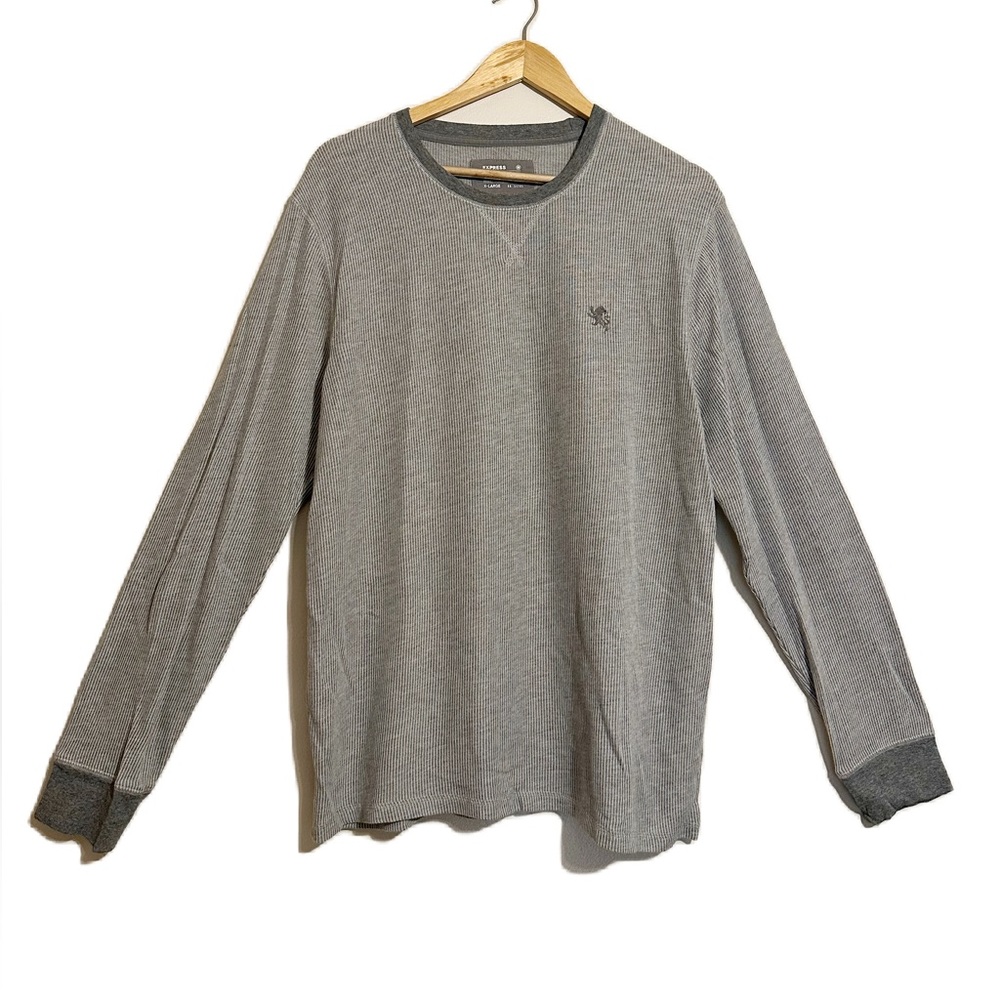 Express Men’s Long Sleeve Crewneck Gray Tee